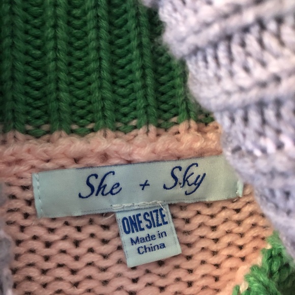 She + Sky | Striped Turtleneck Pullover Sweater - Picture 4 of 6